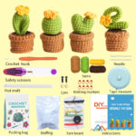 4pcs Pot Plants Cactus Amigurumi Crochet Kit For Beginners