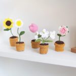 5pcs Set Small Potted Plant Crochet Kit For Beginners