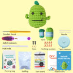 Crochet Kit For Beginners Small Dinosaur Crochet Kit Includes All Knitting Tools Fantastic Diy Gift Knitting Kit For Beginner