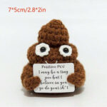 Hug Positive Poo, Creative Knitting Wool Poo Doll, Funny Positive Poop Pocket Hug, Lucky Charm Courage Gifts For Women, Men, Family And Friends (brown)