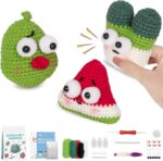 3pcs Squeaky Fruit And Vegetable Crochet Starter Kit With Step By Step Video Tutorials For Christmas Birthday Crochet Gift (3p, Fruit&vegetable)