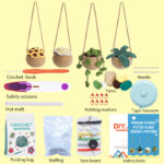 4pcs Hanging Baskets Potted Plants Crochet Kit For Beginners