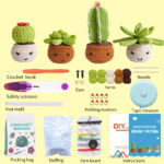 4pcs Large Cactus Plants Crochet Kit For Beginners