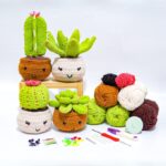 4pcs Set Large Cactus Crochet Starter Kit For Beginners With Step By Step Video Tutorials
