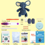 Grey Elephant Amigurumi Crochet Kit For Beginners